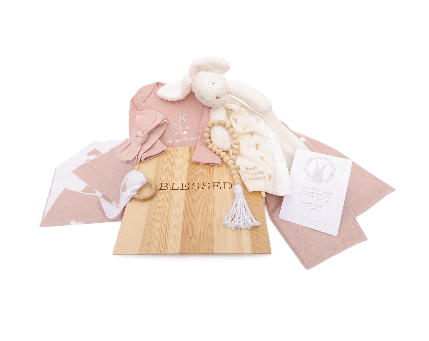 New Baby Girl Bunny Love Blessed Gift Package